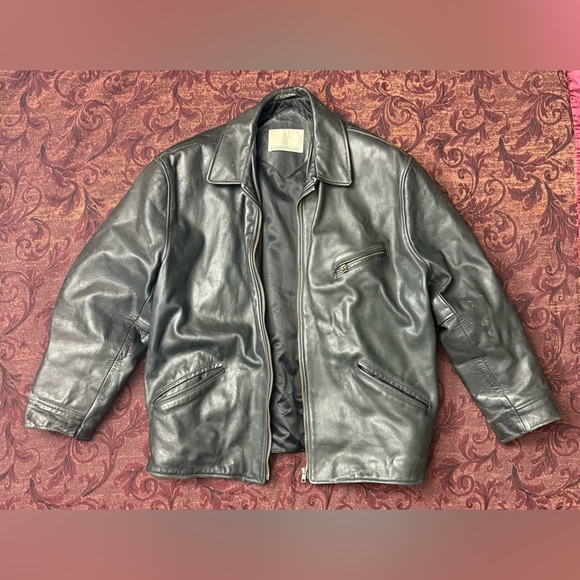 90s London Fog Boxy Leather Jacket - Picture 1 of 8